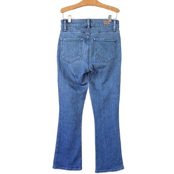 PAIGE Colette Crop Flare Jeans Size 27 Distressed Knees - Picture 2 of 8